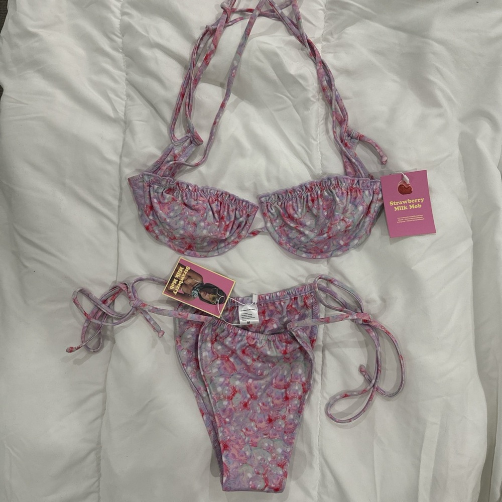 Strawberry milk mob bikini set